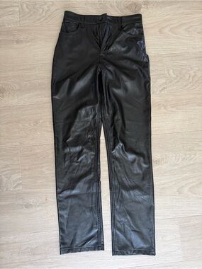 Abercrombie & Fitch Black Faux Leather Ultra High-Rise Pants
